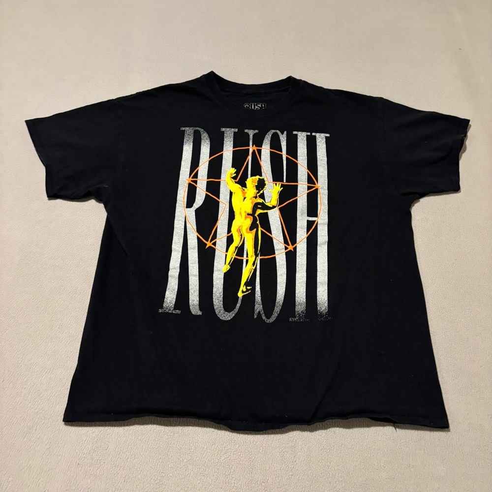 Rush Starman 2112 Graphic T-Shirt Mens 2XL Black Short Sleeve Band Tee 2021